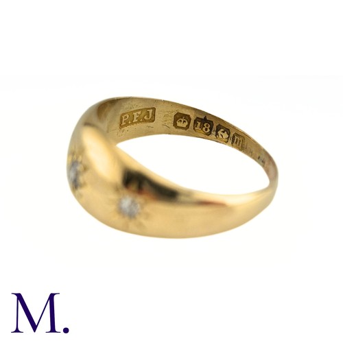 9 - A 3-Stone Diamond Gypsy Ring

The 18ct yellow gold band is set with three diamonds amounting to appr... 