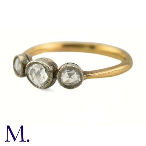 38 - An Antique 3-Stone Rose Diamond Ring

The 18ct yellow gold band is set with three bright rose diamon... 