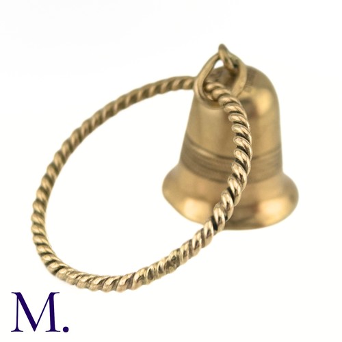 1 - A Twist Ring with Bell

The 9ct gold twist band holds a working 9ct gold bell.

Weight: 2.1g
Size: M