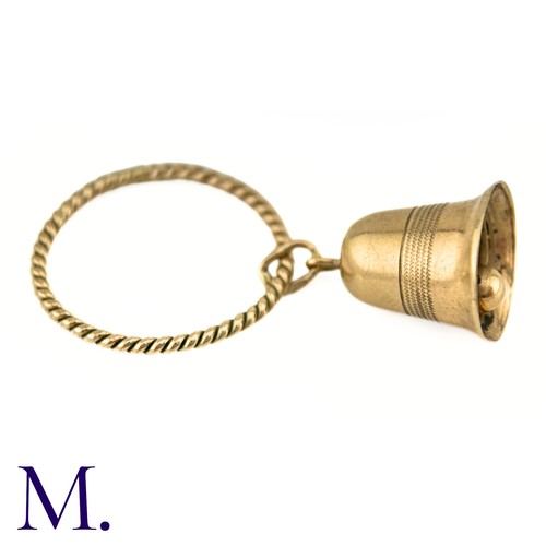 1 - A Twist Ring with Bell

The 9ct gold twist band holds a working 9ct gold bell.

Weight: 2.1g
Size: M