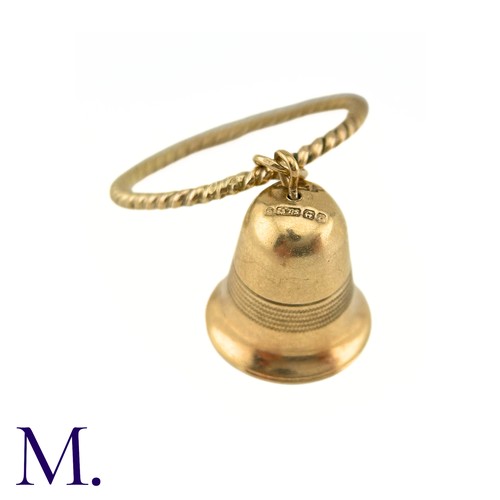 1 - A Twist Ring with Bell

The 9ct gold twist band holds a working 9ct gold bell.

Weight: 2.1g
Size: M