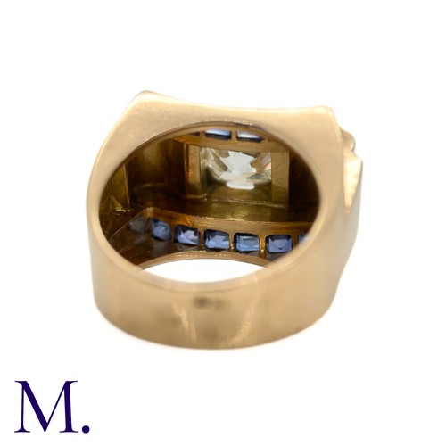 104 - A Sapphire and Diamond Tank Ring

The 18ct yellow gold French tank ring from the 1950s is set with a... 