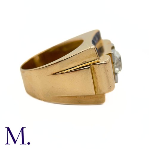 104 - A Sapphire and Diamond Tank Ring

The 18ct yellow gold French tank ring from the 1950s is set with a... 