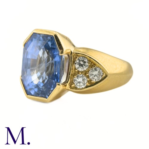 133 - A Sapphire and Diamond Ring

The weighty 18ct yellow gold ring is set with a good size bright blue o... 