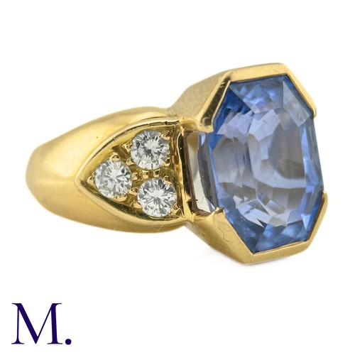 133 - A Sapphire and Diamond Ring

The weighty 18ct yellow gold ring is set with a good size bright blue o... 