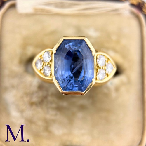 133 - A Sapphire and Diamond Ring

The weighty 18ct yellow gold ring is set with a good size bright blue o... 