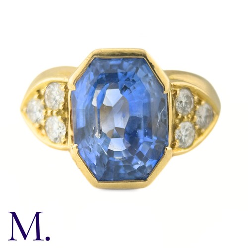 133 - A Sapphire and Diamond Ring

The weighty 18ct yellow gold ring is set with a good size bright blue o... 