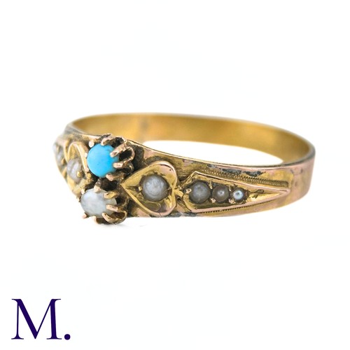 3 - NO RESERVE - Turquoise and Pearl Ring

The ring is set with a small turquoise stone and pearls.  The... 