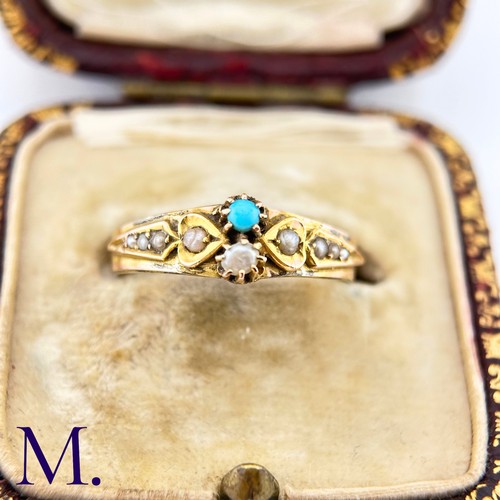 3 - NO RESERVE - Turquoise and Pearl Ring

The ring is set with a small turquoise stone and pearls.  The... 