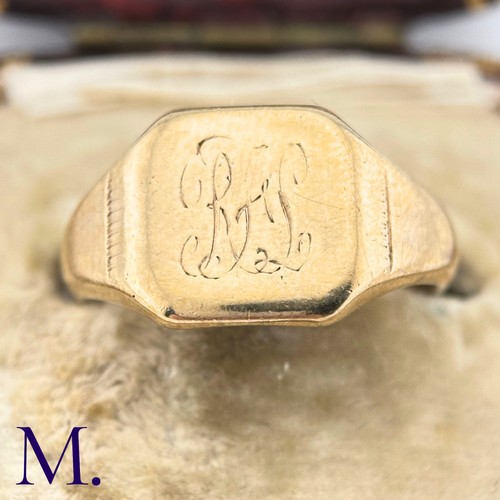 81 - NO RESERVE - A Gold Signet Ring

The 9ct yellow gold signet ring is faintly engraved to the front.  ... 