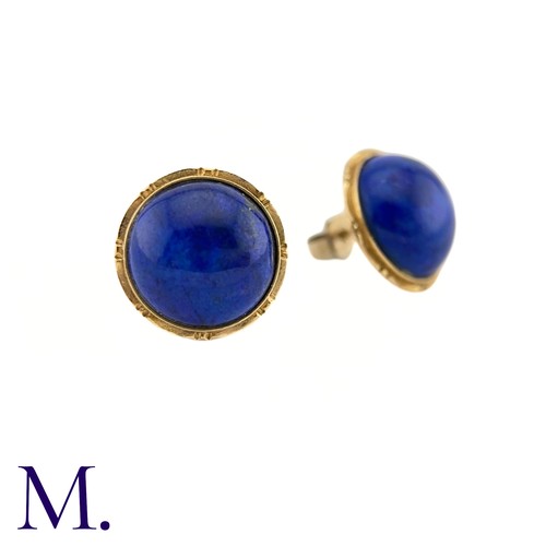 10 - A Pair of Lapis Lazuli Earrings

The 9ct yellow gold earrings are set with round cabochon lapis lazu... 