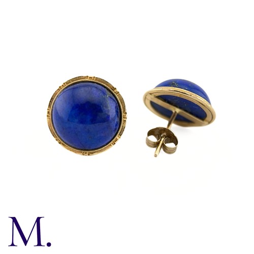 10 - A Pair of Lapis Lazuli Earrings

The 9ct yellow gold earrings are set with round cabochon lapis lazu... 