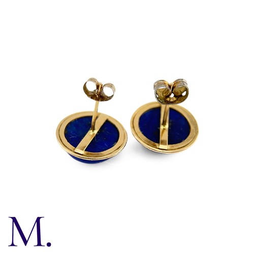 10 - A Pair of Lapis Lazuli Earrings

The 9ct yellow gold earrings are set with round cabochon lapis lazu... 