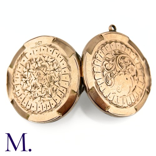 51 - NO RESERVE - A 9ct Front and Back Locket
The locket is engraved to the 9ct rose gold front and the b... 