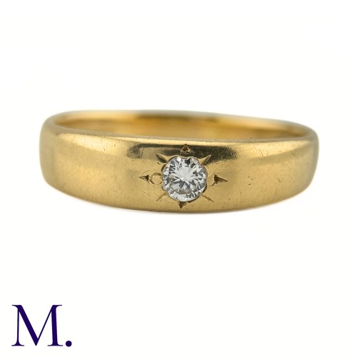 40 - A Diamond Gypsy Ring

The 18ct yellow gold band is set with a 0.15ct round cut diamond.

Weight: 6.4... 