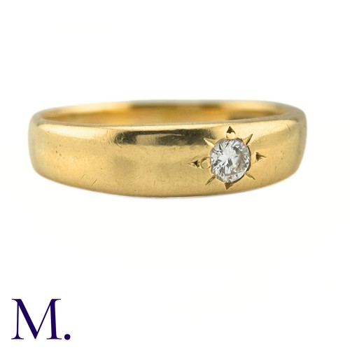 40 - A Diamond Gypsy Ring

The 18ct yellow gold band is set with a 0.15ct round cut diamond.

Weight: 6.4... 