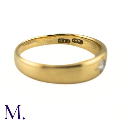 40 - A Diamond Gypsy Ring

The 18ct yellow gold band is set with a 0.15ct round cut diamond.

Weight: 6.4... 