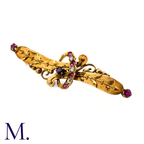 86 - A Ruby and Diamond Brooch

The Victorian-era brooch is set with rubies and diamonds.

Weight: 2.4g
S... 