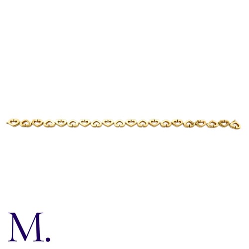 103 - A Heart Bracelet by Cartier

The 18ct yellow gold bracelet with alternating heart design is by Carti... 