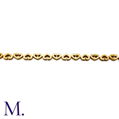 103 - A Heart Bracelet by Cartier

The 18ct yellow gold bracelet with alternating heart design is by Carti... 