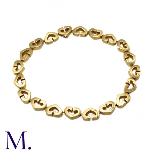 103 - A Heart Bracelet by Cartier

The 18ct yellow gold bracelet with alternating heart design is by Carti... 