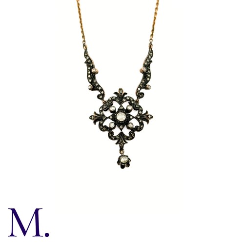 11 - A Rose Diamond Necklace
The rose diamond pendant hangs from a 48cm later 14ct gold chain.  The large... 