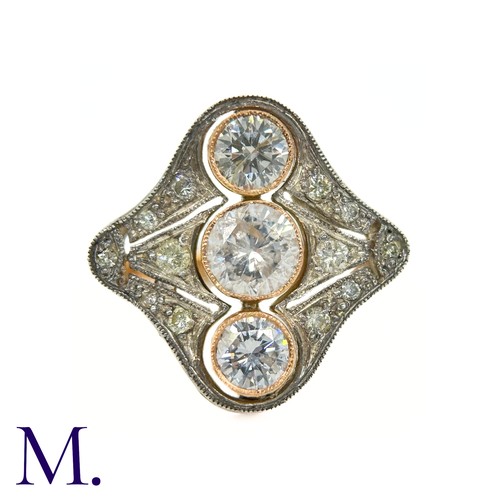 60 - A Three Stone Diamond Ring

The 18ct yellow gold ring is set with three large diamonds - the centre ... 