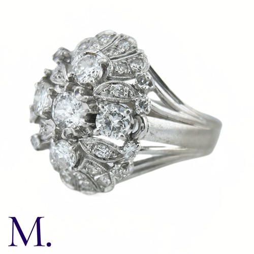 61 - A Diamond Oval Cluster Ring

The 18ct white gold ring is set with a cluster of diamonds, the centre ... 