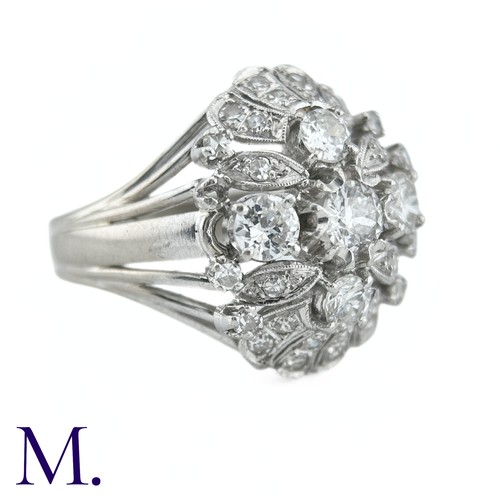 61 - A Diamond Oval Cluster Ring

The 18ct white gold ring is set with a cluster of diamonds, the centre ... 