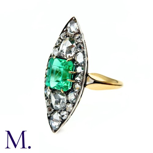 68 - An Emerald and Rose Diamond Marquise Ring

4.9g
J
approx 2.1ct emerald