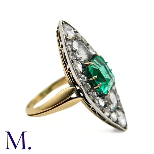 68 - An Emerald and Rose Diamond Marquise Ring

4.9g
J
approx 2.1ct emerald