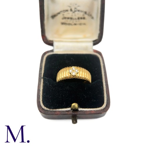 78 - A French Diamond Fleurette Ring

The 18ct yellow gold ring is set with four small round cut diamonds... 