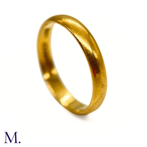 84 - A 22ct Gold Band

The plain 22ct gold band is hallmarked for 22ct gold and is dated 1939.

Box not i... 