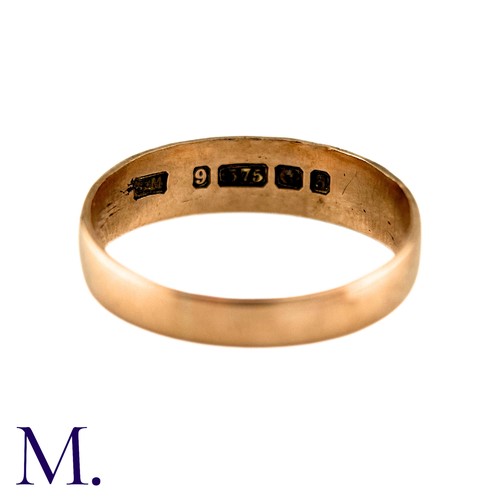 53 - An Antique Mizpah Ring in 9k rose gold, the band ring is embossed to the front with the word 'mizpah... 