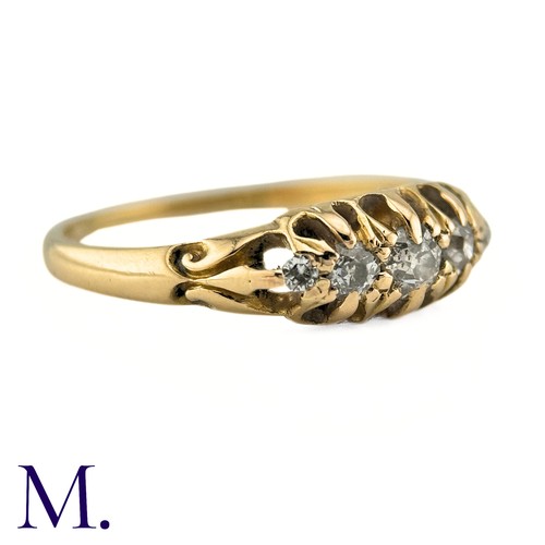 49 - A Diamond Five Stone Ring in yellow gold, set with five round cut diamonds totalling approximately 0... 