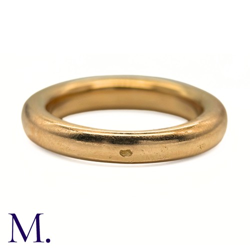 59 - Cartier Gold Band in 18K yellow gold with original ring box.  Ring stamped for Cartier, 18ct gold an... 