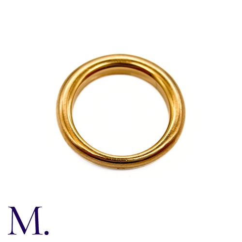 59 - Cartier Gold Band in 18K yellow gold with original ring box.  Ring stamped for Cartier, 18ct gold an... 