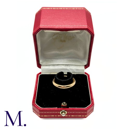 59 - Cartier Gold Band in 18K yellow gold with original ring box.  Ring stamped for Cartier, 18ct gold an... 