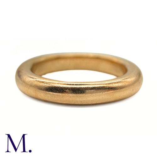 59 - Cartier Gold Band in 18K yellow gold with original ring box.  Ring stamped for Cartier, 18ct gold an... 