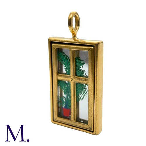 31 - GEORG JENSEN. A Large Pendant in gilt metal, designed by Ole Bent Petersen for Georg Jensen, designe... 