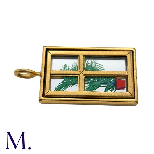 31 - GEORG JENSEN. A Large Pendant in gilt metal, designed by Ole Bent Petersen for Georg Jensen, designe... 