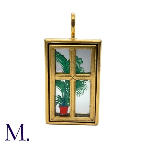 31 - GEORG JENSEN. A Large Pendant in gilt metal, designed by Ole Bent Petersen for Georg Jensen, designe... 