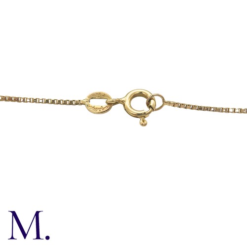 182 - A Diamond Pendant and Chain, the sliding spherical pendant set with diamonds on an 18K yellow gold b... 