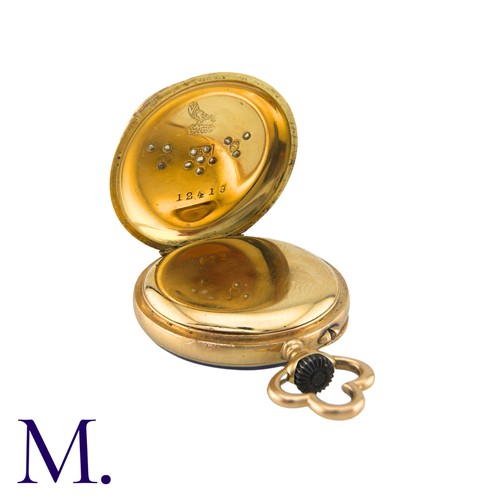 190 - A Enamel and Rose Diamond Pocket Watch in 18K gold

Size:
Weight: 15.6g