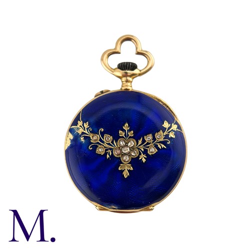 190 - A Enamel and Rose Diamond Pocket Watch in 18K gold

Size:
Weight: 15.6g