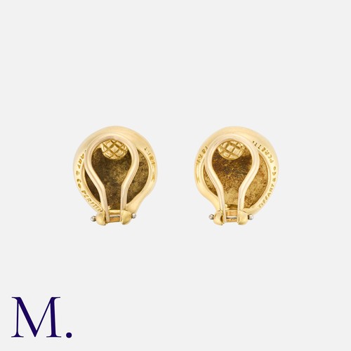 2 - TIFFANY & CO. A Pair of Gold Bean Earclips by Elsa Peretti for Tiffany & Co.  The 18ct yellow gold e... 