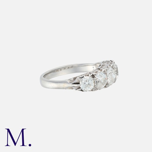 4 - A Diamond 5-Stone Ring in platinum, set with five old cut diamonds weighing approx. 3.2ct in total.
... 