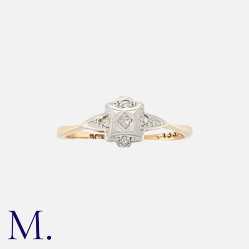 169 - A Diamond Ring in 9K gold, set with four diamond chips.

Size: M1/2
Weight: 1.5g