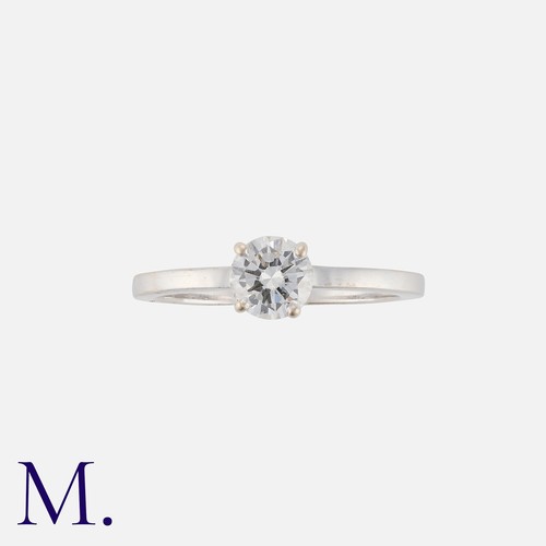 215 - A Diamond Solitaire Ring in white gold, set with a round brilliant diamond weighing approximately 0.... 