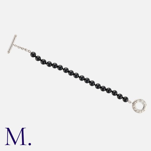 5 - NO RESERVE. TIFFANY & CO. An Onyx Toggle Bracelet in silver, with onyx beads terminating in toggle f... 